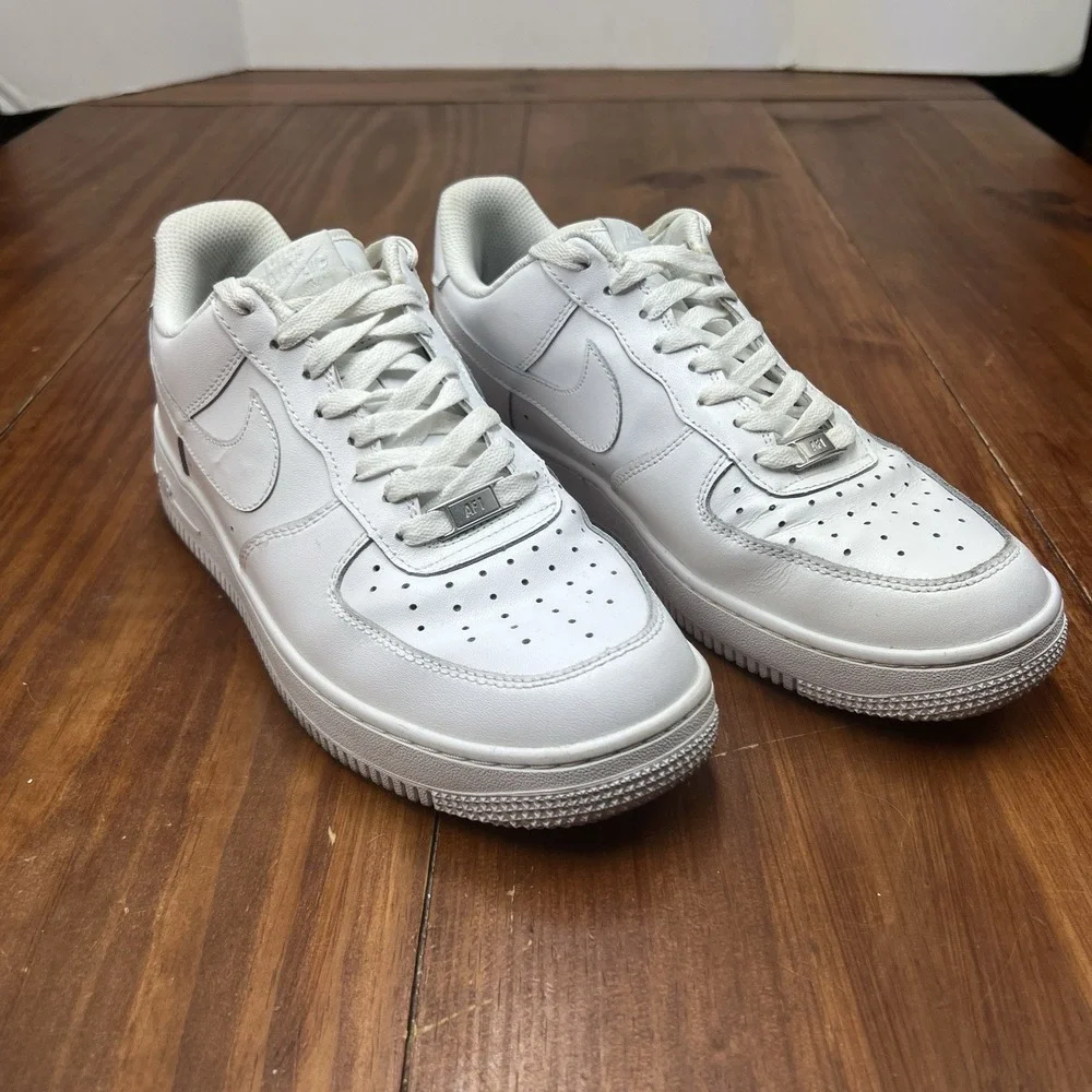 Nike Air Force 1 Low White Leather Sneakers Men's Size 10 Shoes AF1
